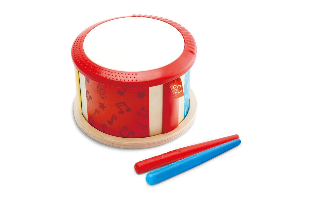 Hape Kids Double Sided Drum Pretend Play Toy– Wooden Musical Instrument/ Sensory Development E0608