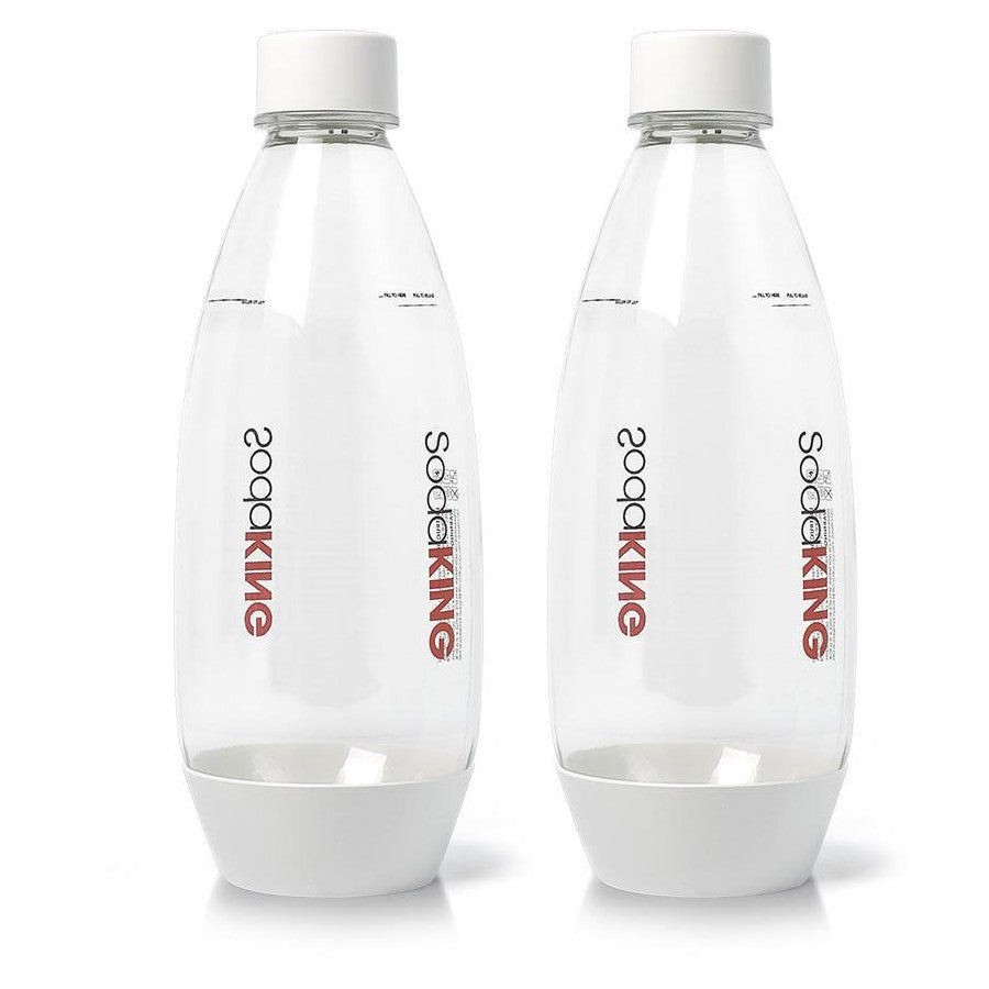 SodaKing 1L Moderna Carbonating Bottles Twin Pack White