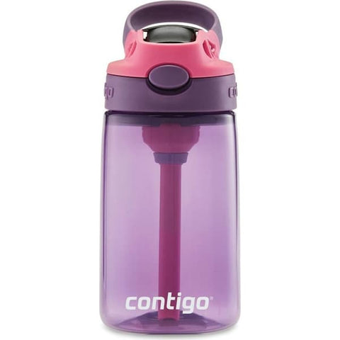 Contigo Kids 414ml Autospout Purple/ Punch Water Drink Bottle with Straw- BPA Free & Dishwasher Safe- Great For Kids School/ Trips/ Activities