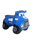 Happy Hopperz Kids Inflatable Police Truck Bouncy Ride- On Toy Pretend Play– Entertainment Fun Blue HHZBLUT
