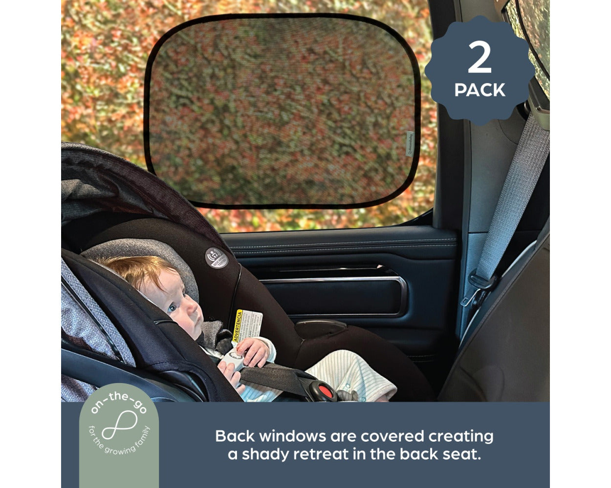 DreamBaby Insta Cling 2PK Car Shades– Instantly Pops Up/ Compact Easy To Use F1203