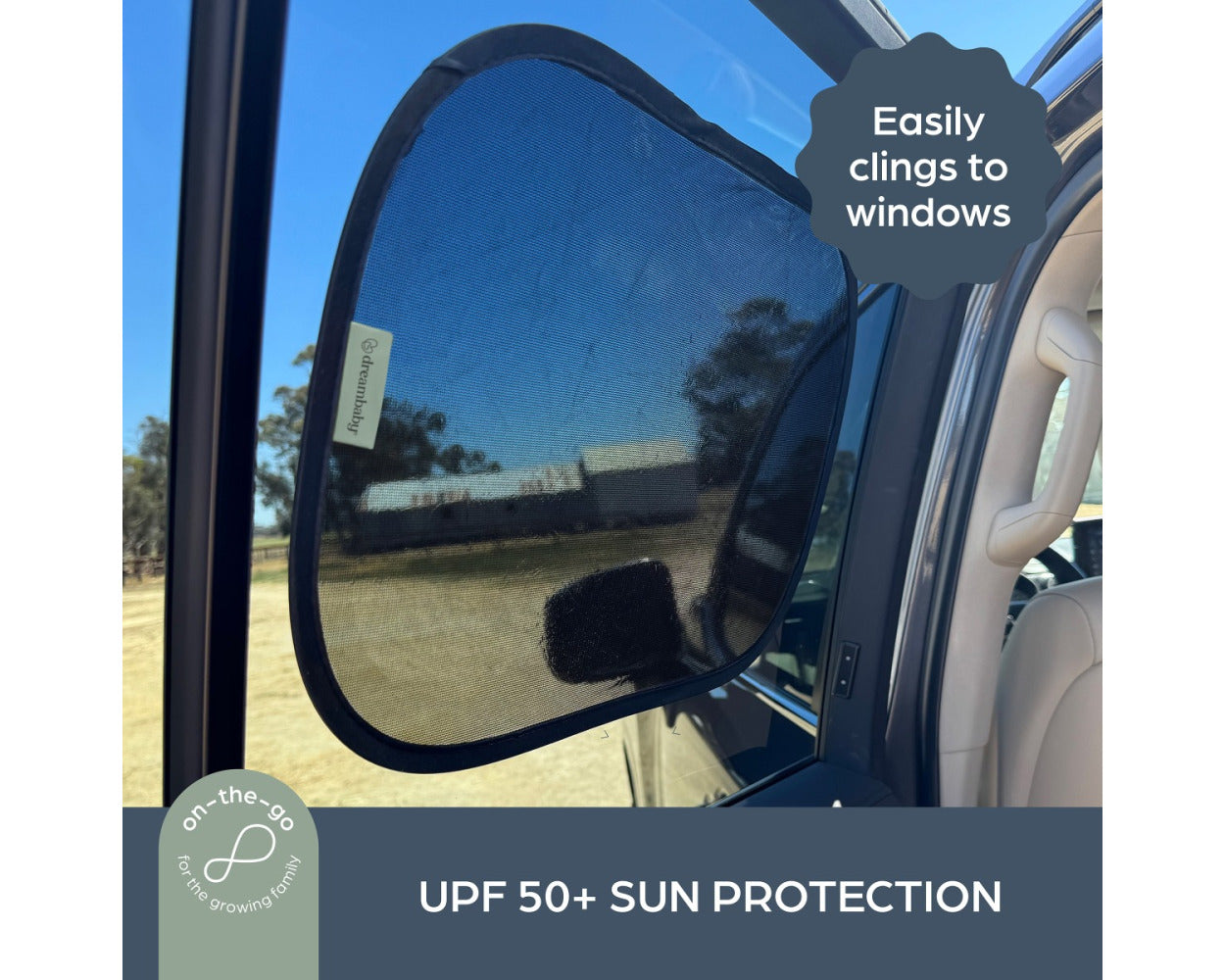 DreamBaby Insta Cling 2PK Car Shades– Instantly Pops Up/ Compact Easy To Use F1203