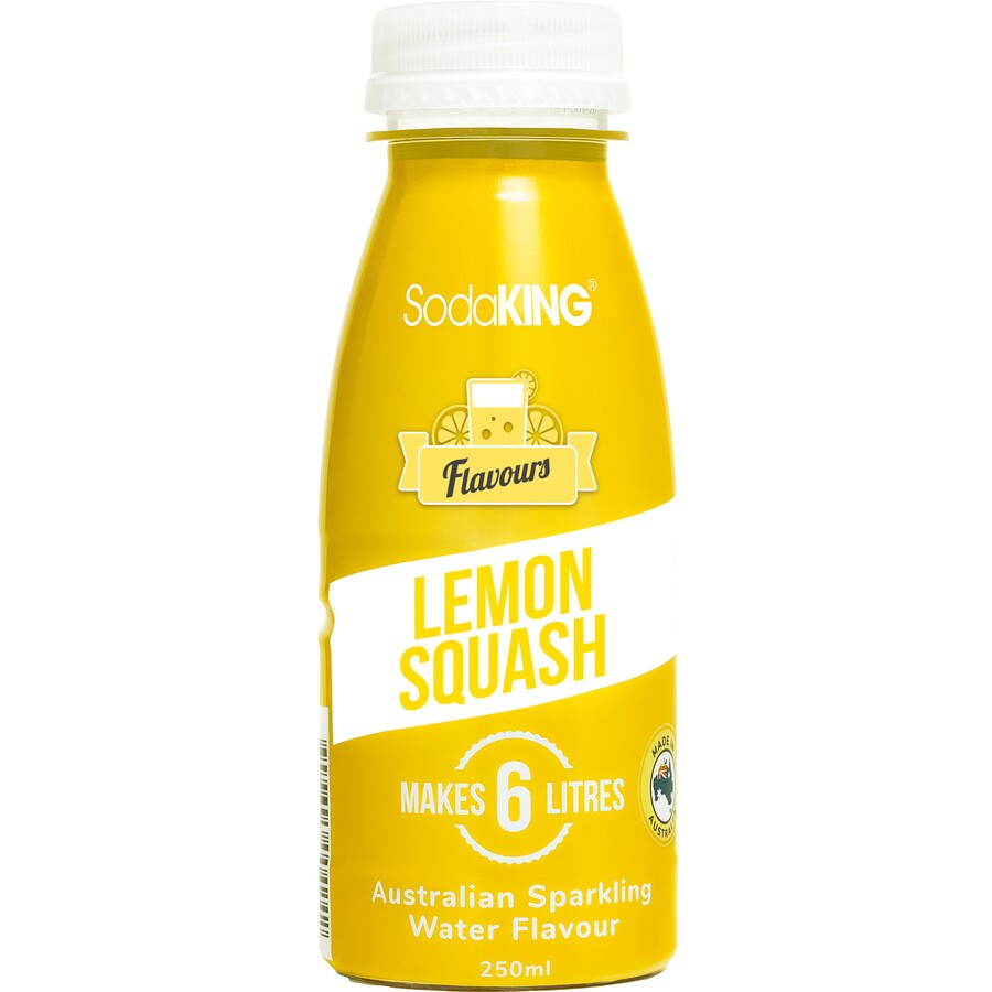 SodaKing Lemon Squash Syrup 250ml Drinking Soda Mix- Makes Up To 6 Litres
