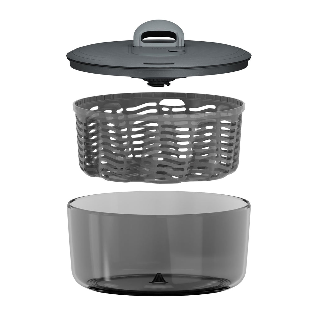 Zyliss Easy Spin Large Salad Spinner With Foldable Handle– Large Capacity/ Retractable Cord
