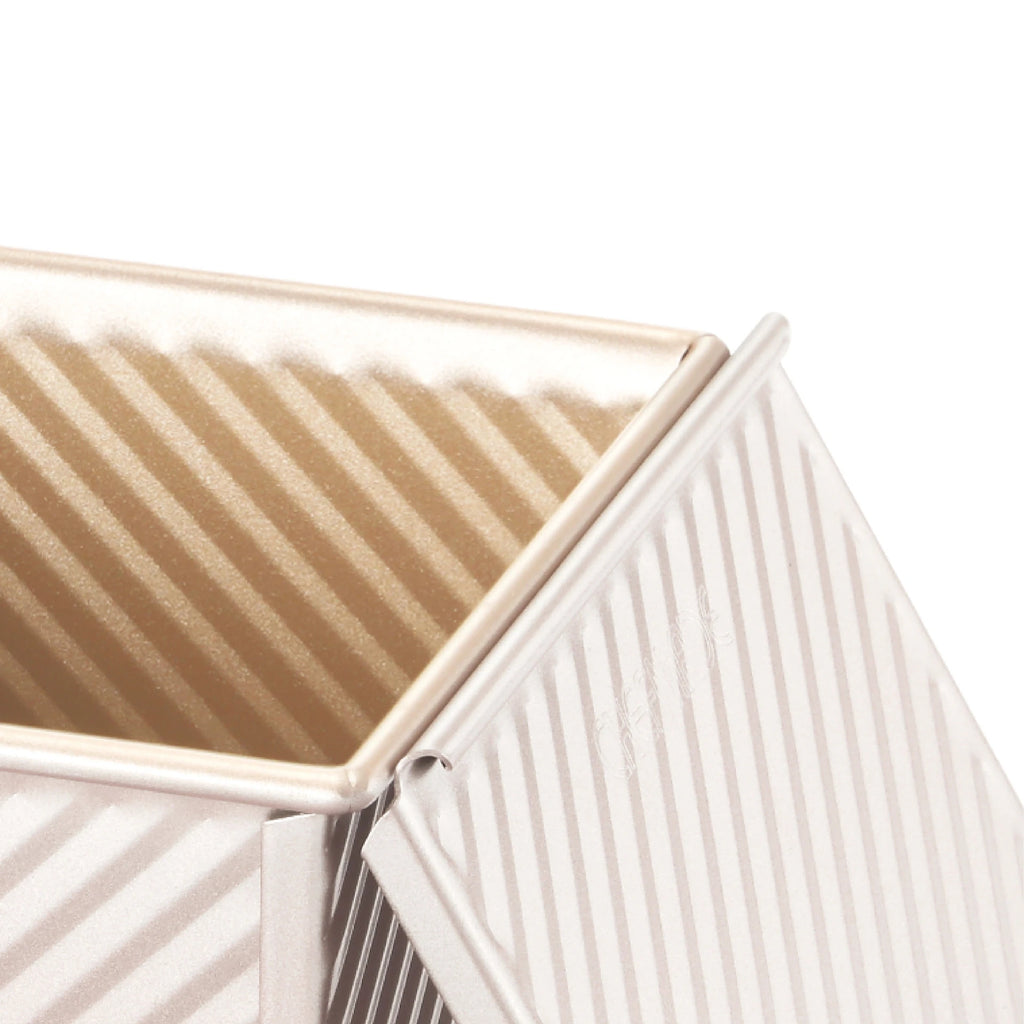 Chefmade Corrugated Square Loaf Pan With Cover 450g- Non- Stick/ Perfect For Loaves/ Shokupan/ Milk Bread