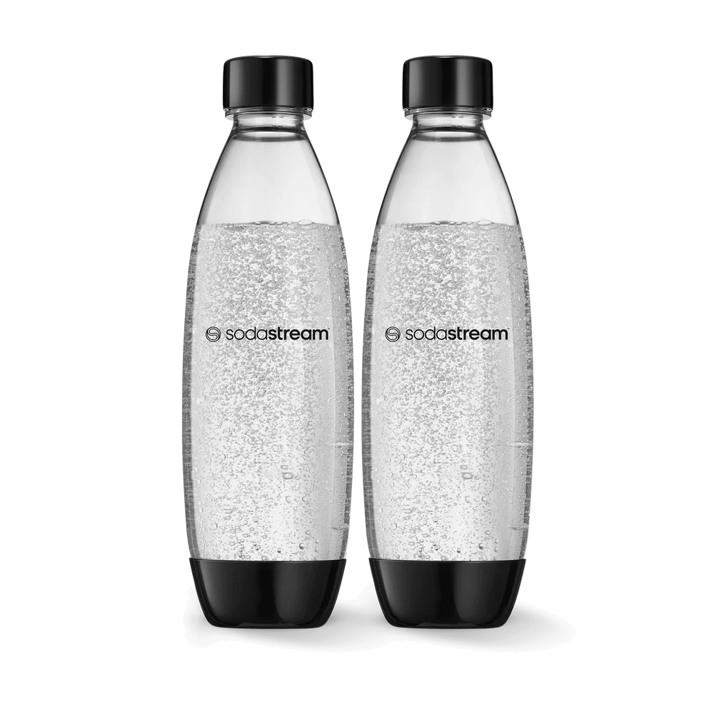 SodaStream 1L 1000ml Fuse Black Carbonating Bottles Twin Pack