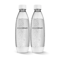 SodaStream 1L Fuse White Carbonating Bottles Twin Pack- Dishwasher Safe