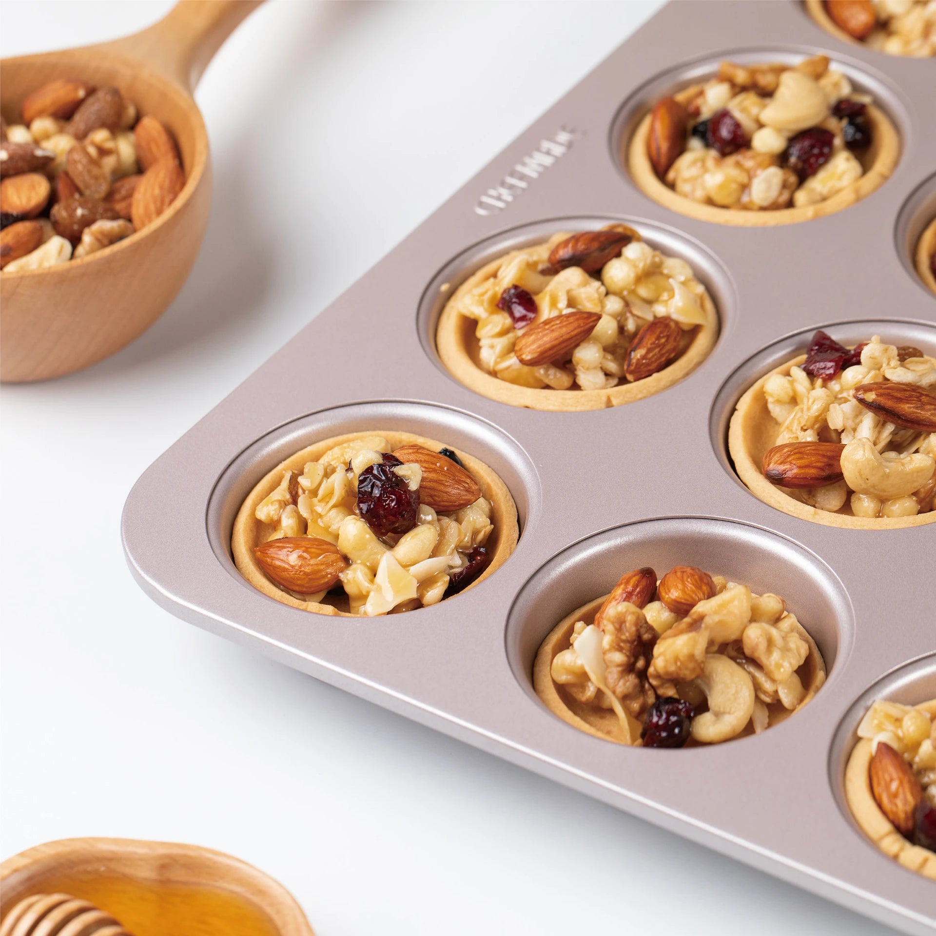 Chefmade 12 Cup Muffin Pan Bakeware- Perfect For Cupcakes/ Mini- Bakes Brown Healthy Baking