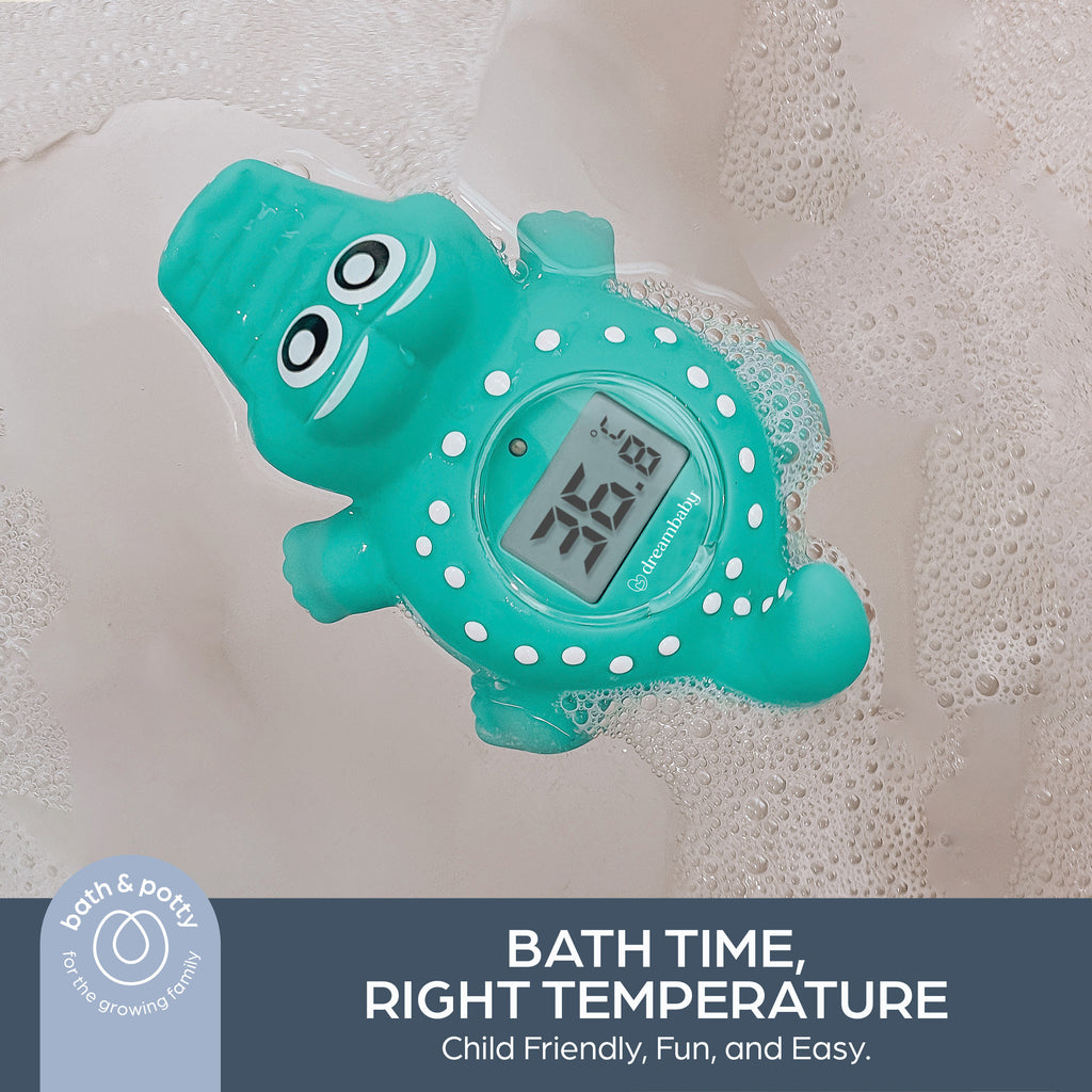 DreamBaby Bath & Room Baby Digital Thermometer Crocodile- Temperature Display/ Dual Functionality F322