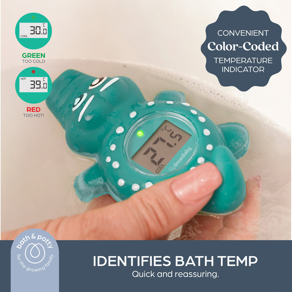 DreamBaby Bath & Room Baby Digital Thermometer Crocodile- Temperature Display/ Dual Functionality F322