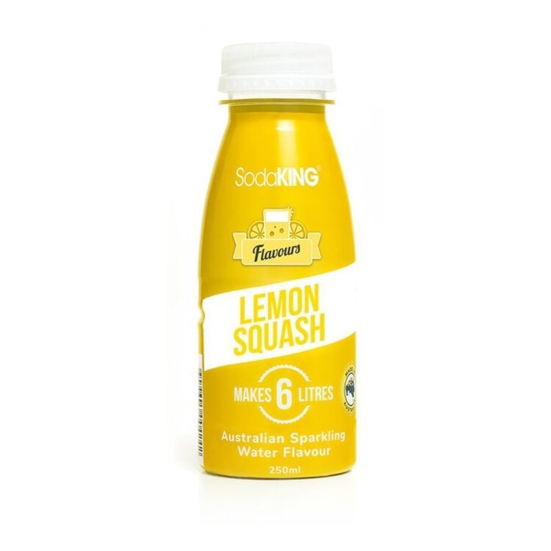 SodaKing 3x Pack Classic Lemon Squash Sparkling Syrup Soda Water Drink Mix- Makes 18 Litres (6L Each)