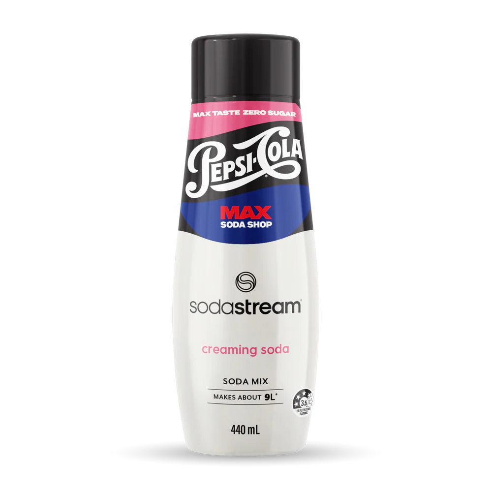 SodaStream Pepsi Max Creaming Soda Syrup 440ml Drinking Soda Mix- Makes Up To 9L