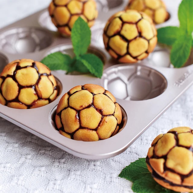 Chefmade 12 Cup Soccer/ Football Ball Cake Pan Bakeware- Perfectly Defined Ball Shaped Bakes/ Birthdays Events