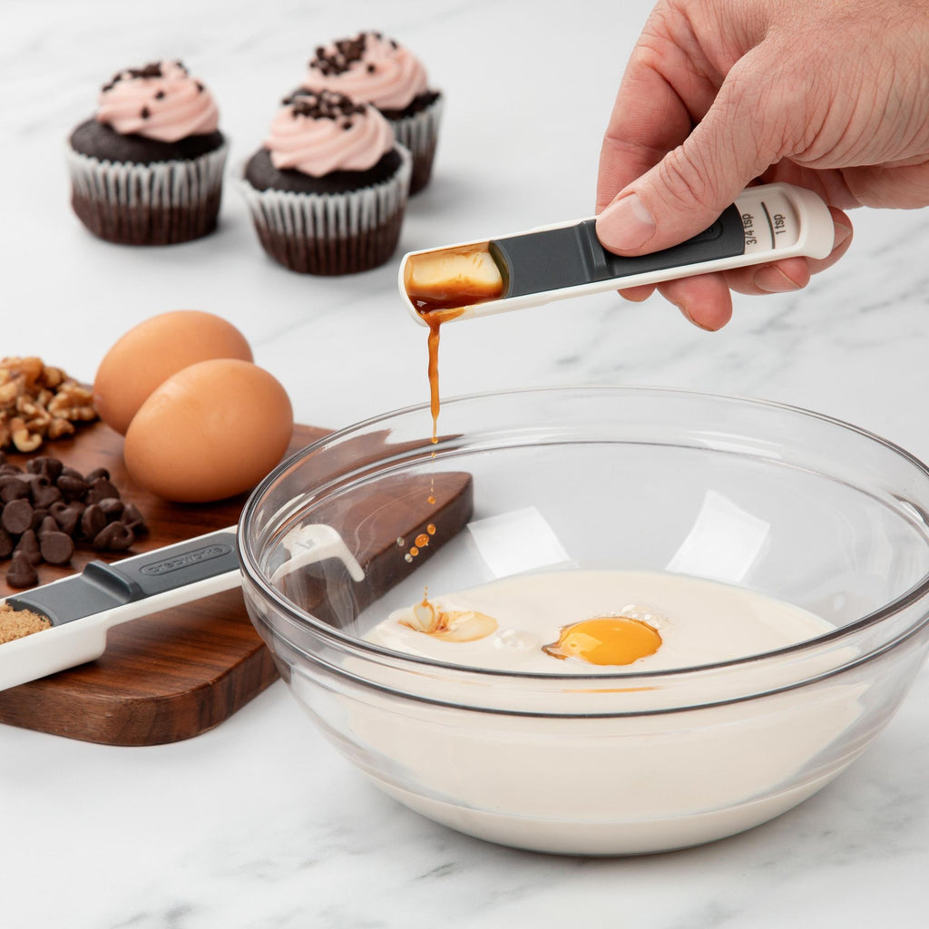 Progressive Adjustable Measuring Cup & Spoon Set- Clear Measurement Markings/ Smooth Slide Mechanism