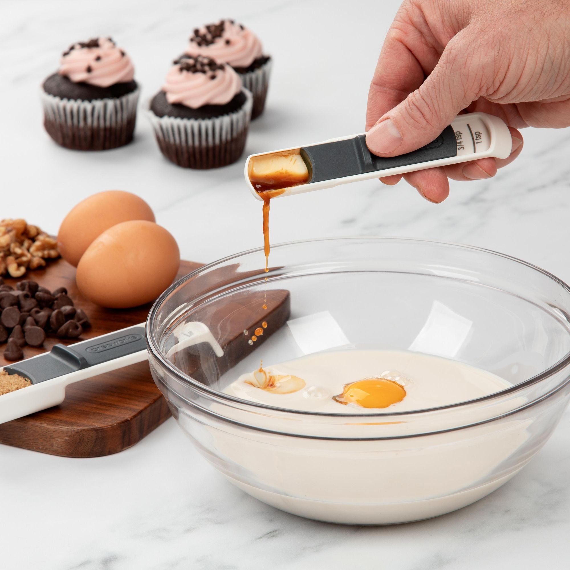Progressive Adjustable Measuring Cup & Spoon Set- Clear Measurement Markings/ Smooth Slide Mechanism
