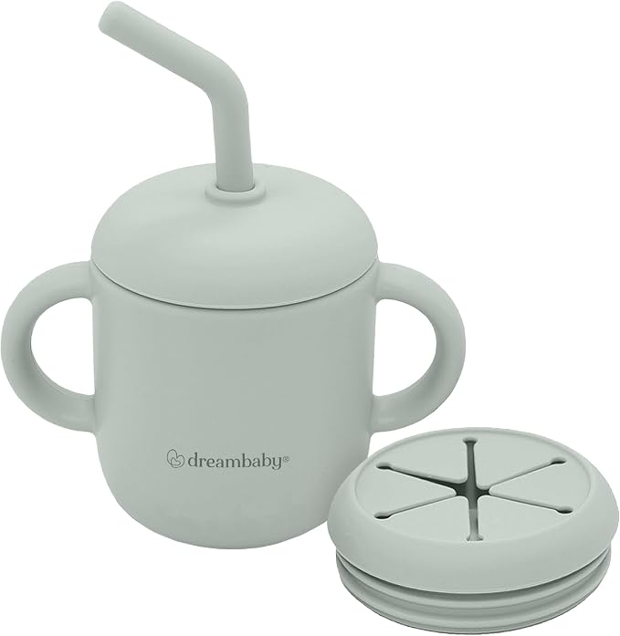 DreamBaby Silicone 3 In 1 Sippy Cup With Straw- Drink/ Sippy/ Snack Container L5032