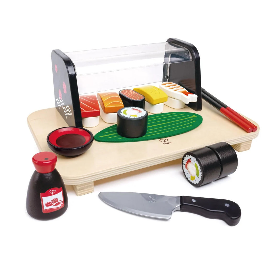 Hape Sushi Time Kids Pretend Toy Set Play– Wooden Fun Colourful Role Play Entertainment Fun HE3186