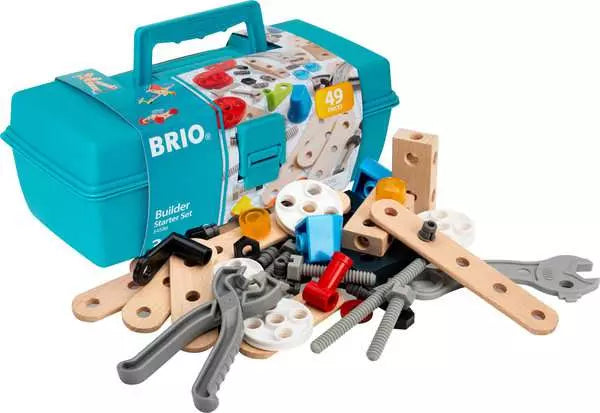 Brio Kids 48PCS Builder Starter Set Toy Pretend Play Stem Construction With Toolbox 34586