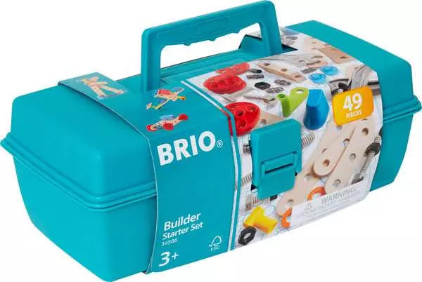 Brio Kids 48PCS Builder Starter Set Toy Pretend Play Stem Construction With Toolbox 34586