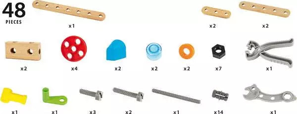 Brio Kids 48PCS Builder Starter Set Toy Pretend Play Stem Construction With Toolbox 34586