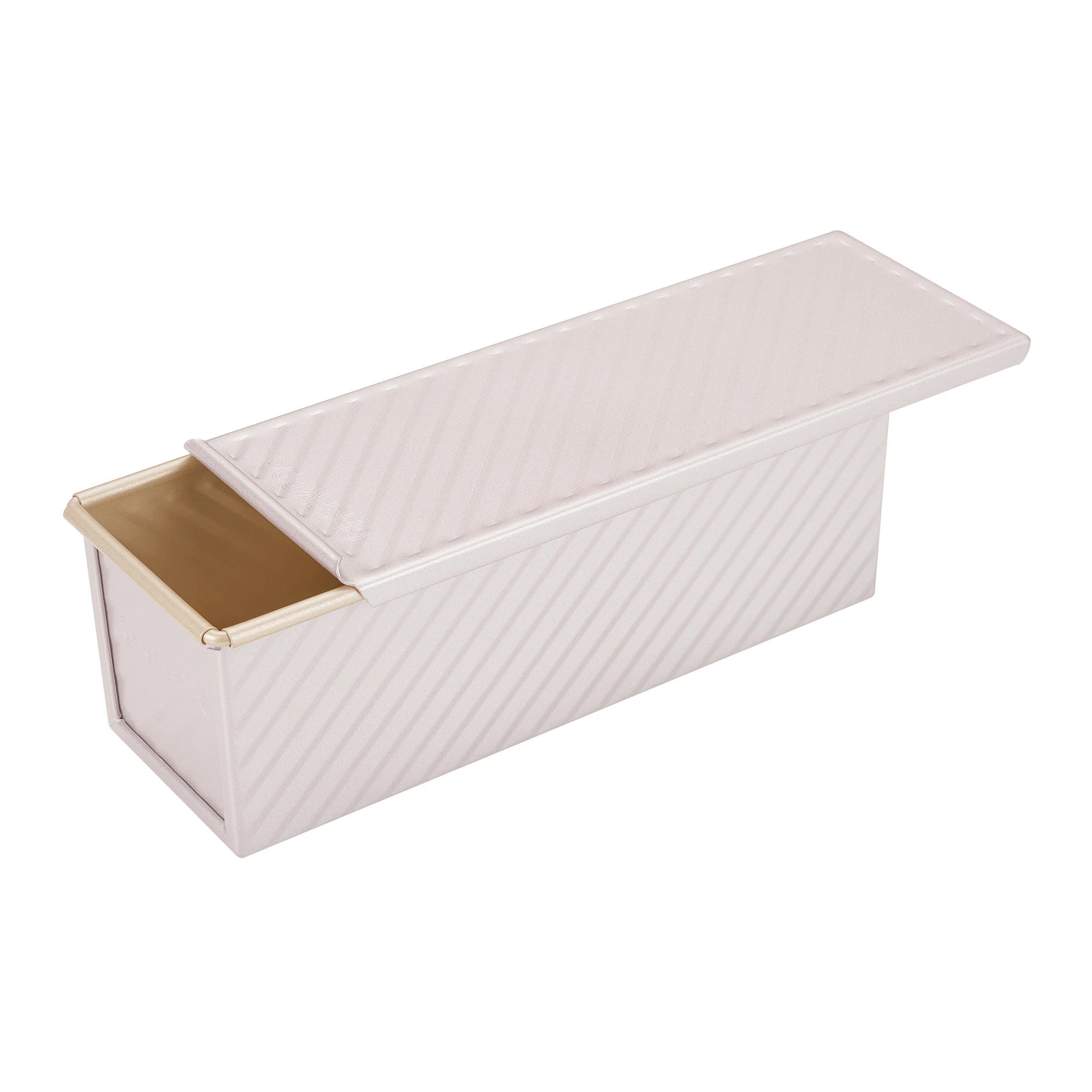 Chefmade 22cm Corrugated Bread Loaf Pan With Cover 300g- Premium Non Stick/ Perfect For Mini Breads/ Brioche/ Dough