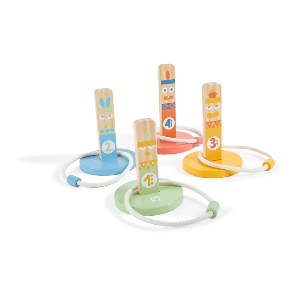 Eureka Kids Tribal Rings Toss Game Toy Pretend Play– Wooden Ring Toss Set/ Hand Eye Coordination Fun Entertainment E69185035