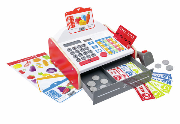 Hape Beep ’N’ Buy Kids Cash Register Pretend Play Toy- Shop/ Scan Interactive Fun Entertainment E3184