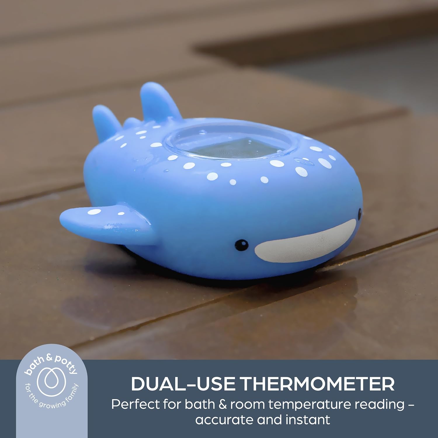 DreamBaby Whale Shark USB Rechargeable Baby Bath Thermometer- Floating Toy/ Accurate Reading G348