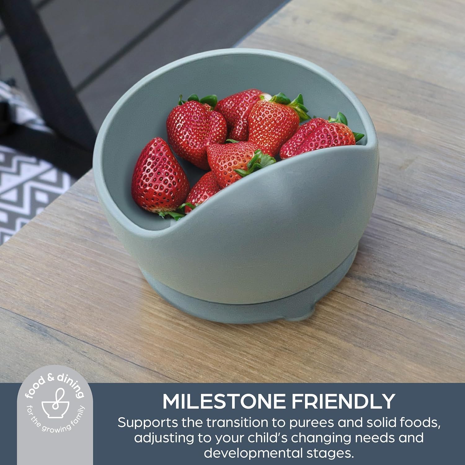 DreamBaby Silicone Kids Baby Suction Feeding Scooper Bowl- Strong Suction/ Easy Cleanup Seafoam L5056A