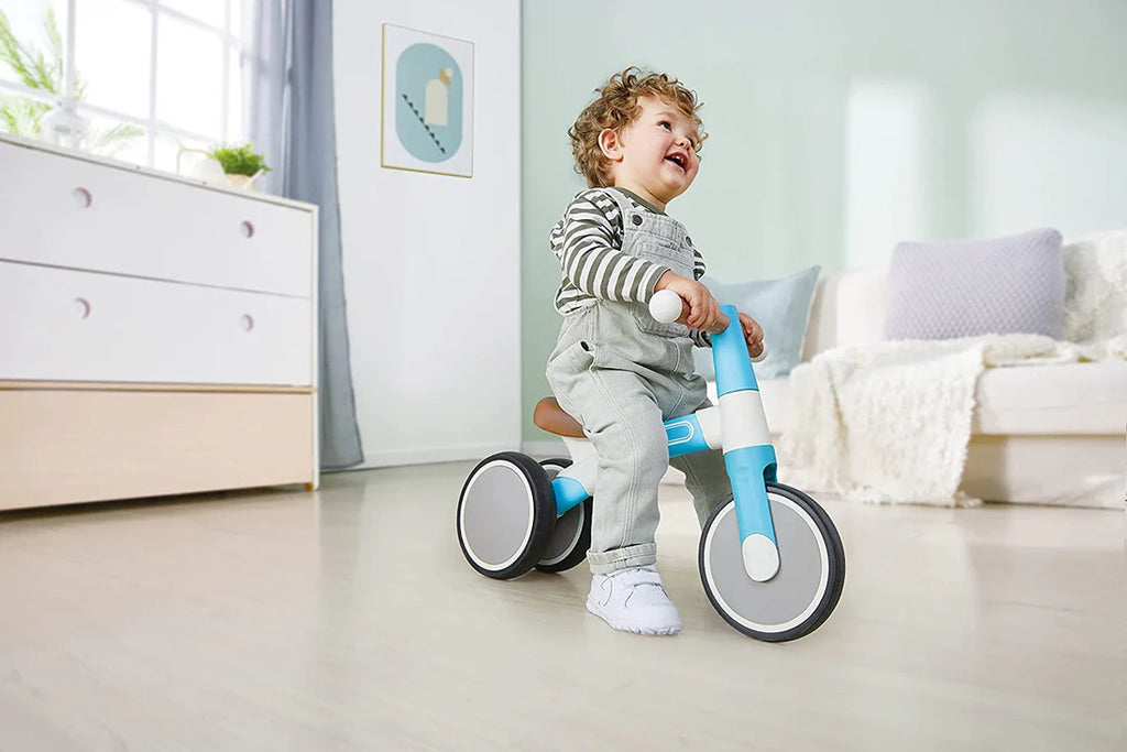 Hape Kids First Ride Balance Bike Bicycle– Lightweight Design/ Three Wheeled Adjustable Blue HE8652