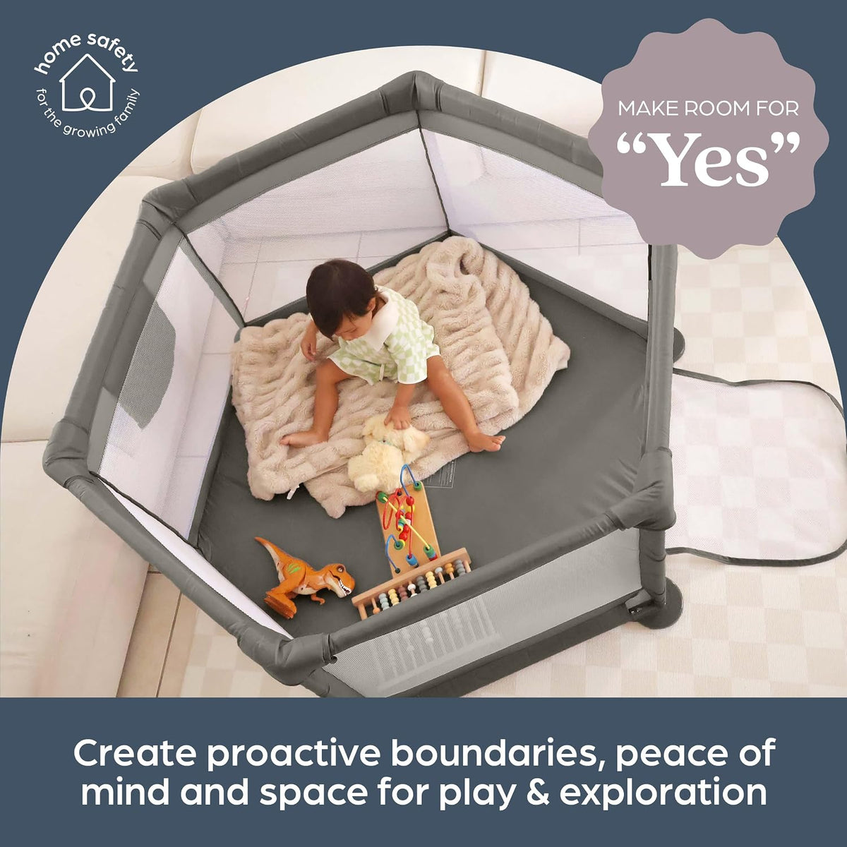 DreamBaby Explore Deluxe Playpen With Fitted Floor Mat- Easy View/ Zipped Entrance Way G9496
