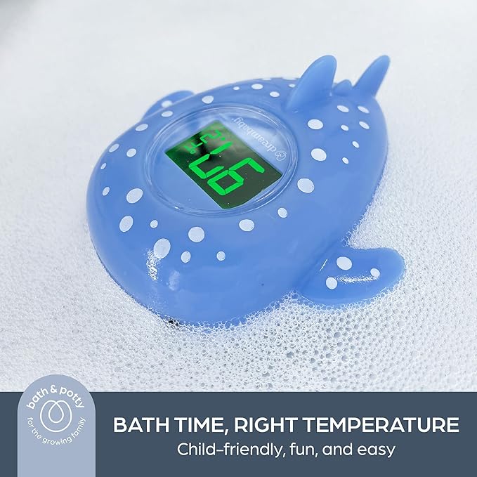 DreamBaby Whale Shark USB Rechargeable Baby Bath Thermometer- Floating Toy/ Accurate Reading G348