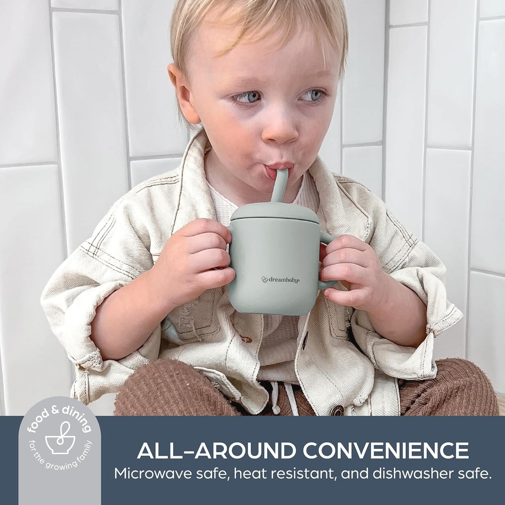 DreamBaby Silicone 3 In 1 Sippy Cup With Straw- Drink/ Sippy/ Snack Container L5032