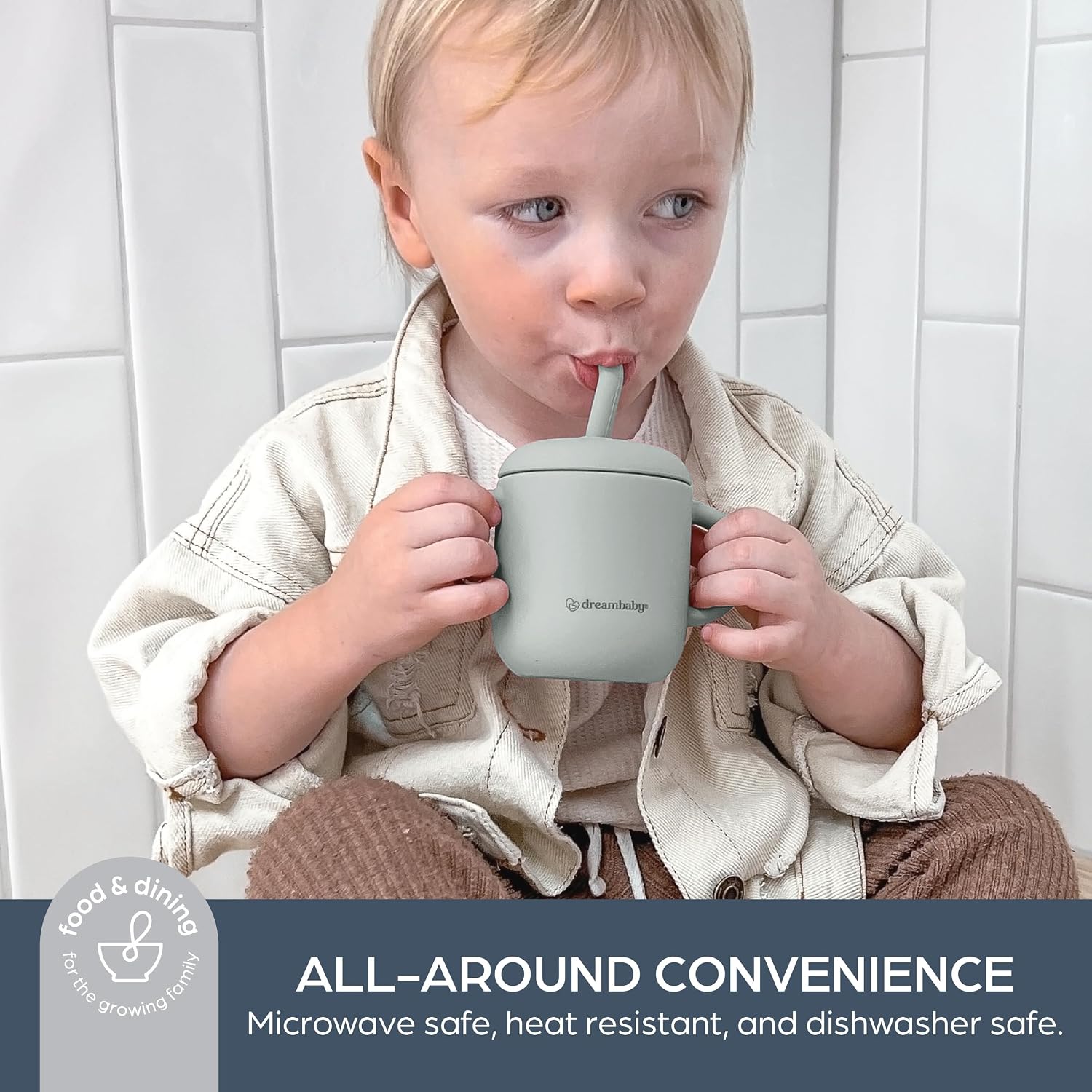 DreamBaby Silicone 3 In 1 Sippy Cup With Straw- Drink/ Sippy/ Snack Container L5032