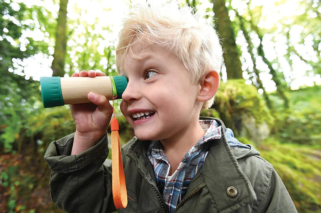 Hape Nature Fun Adjustable Kids Telescope Pretend Play Toy- Bamboo Outdoor Exploration Fun Entertainment HE5568