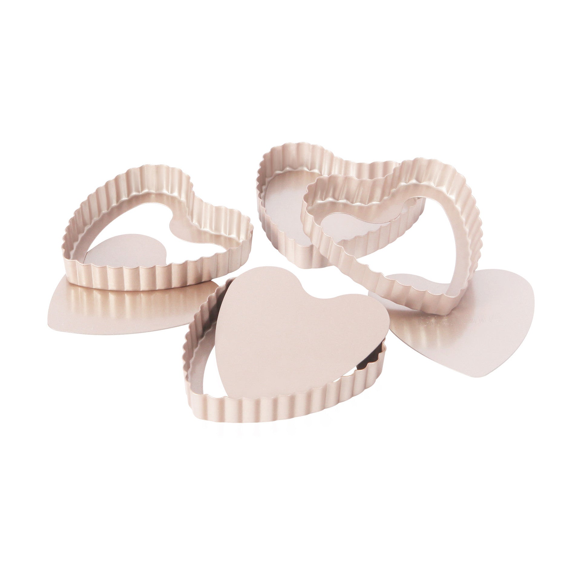 Chefmade Heart- Shaped Mini Tart Pan Bakeware Set Of 4– Perfect For Tarts/ Desserts/ Cheesecakes Everyday Baking