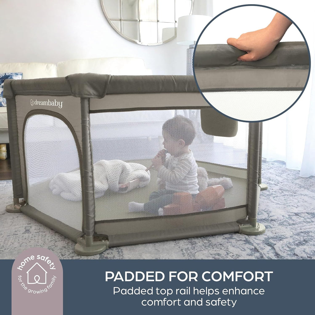 DreamBaby Explore Deluxe Playpen With Fitted Floor Mat- Easy View/ Zipped Entrance Way G9496