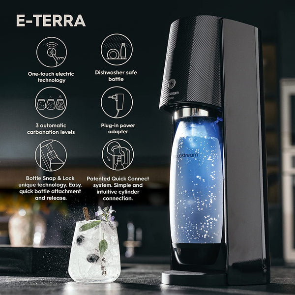 SodaStream "E-Terra" Electric Spirit One Touch Sparkling Drinks Water Maker- Fizzy Drinks