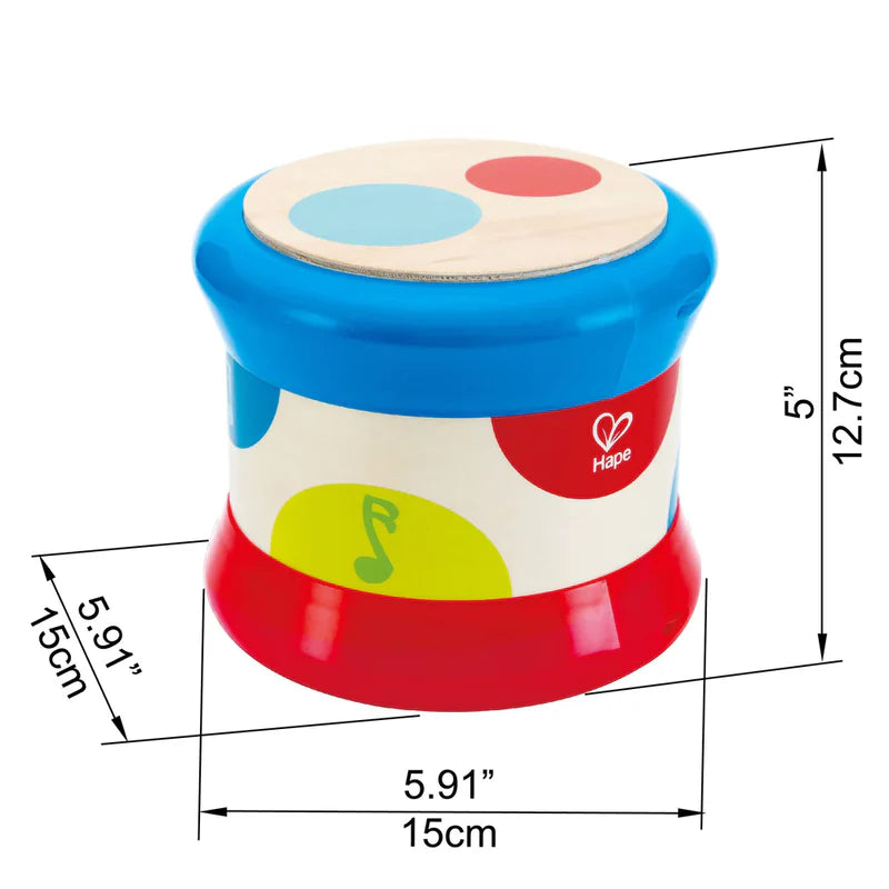 Hape Kids Baby Drum Toy Pretend Play- Funky Beats Music Rythym Fun