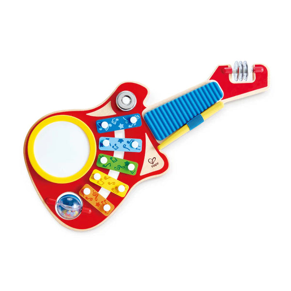 Hape 6- In- 1 Kids Guitar Music Maker Instrument- Kids Fun/ Tambourine/ Xylophone/ Drum HE0335