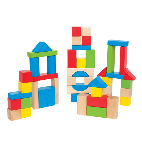 Hape Kids Wooden Maple Blocks– Shapes/ Towers Creativity Development HE0409