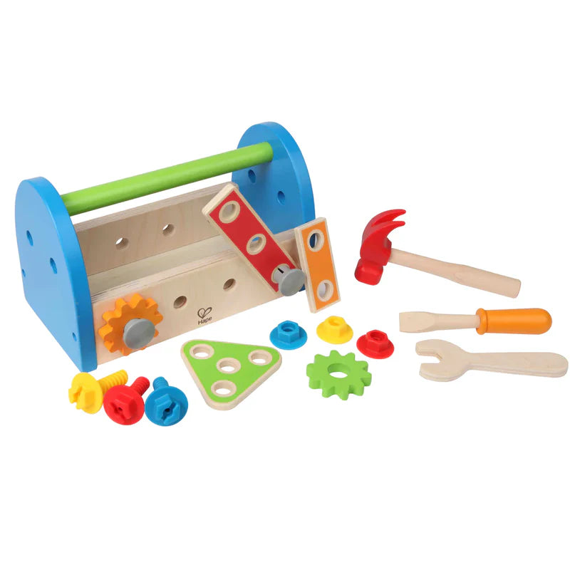 Hape Fix-It Tool Box Kit For Kids Fun- Essential Tools/ Nuts/ Bolts Roleplay Entertainment HE3001