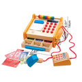 Hape Kids Wooden Checkout Register Pretend Play Toy- Cash/ Credit Fake Play Fun HE3121