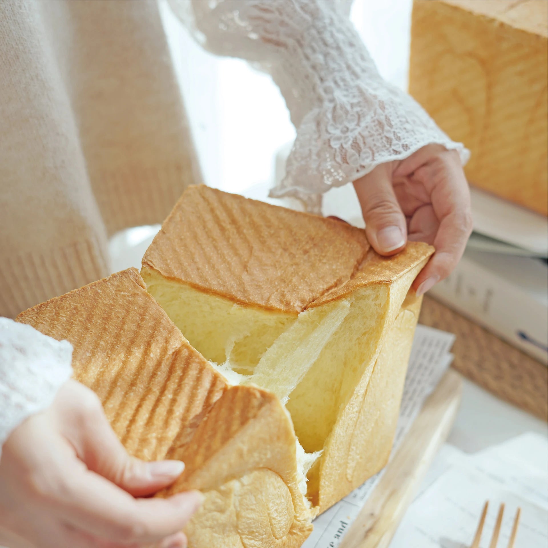Chefmade Corrugated Square Loaf Pan With Cover 450g- Non- Stick/ Perfect For Loaves/ Shokupan/ Milk Bread