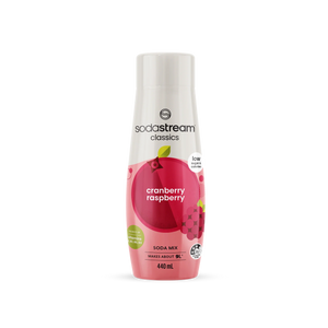 SodaStream Classics Zeroes Cranberry Raspberry 440ml Sparkling Soda Water Syrup Drink- Makes 9L