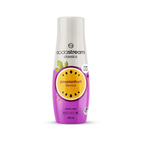 SodaStream Classics Passionfruit 440ml Sparkling Soda Water Syrup Drink Mix- Makes About 9L