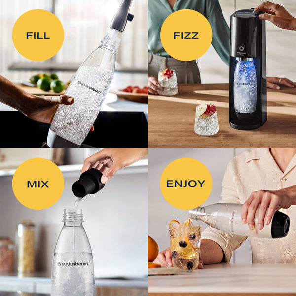 SodaStream "E-Terra" Electric Spirit One Touch Sparkling Drinks Water Maker- Fizzy Drinks