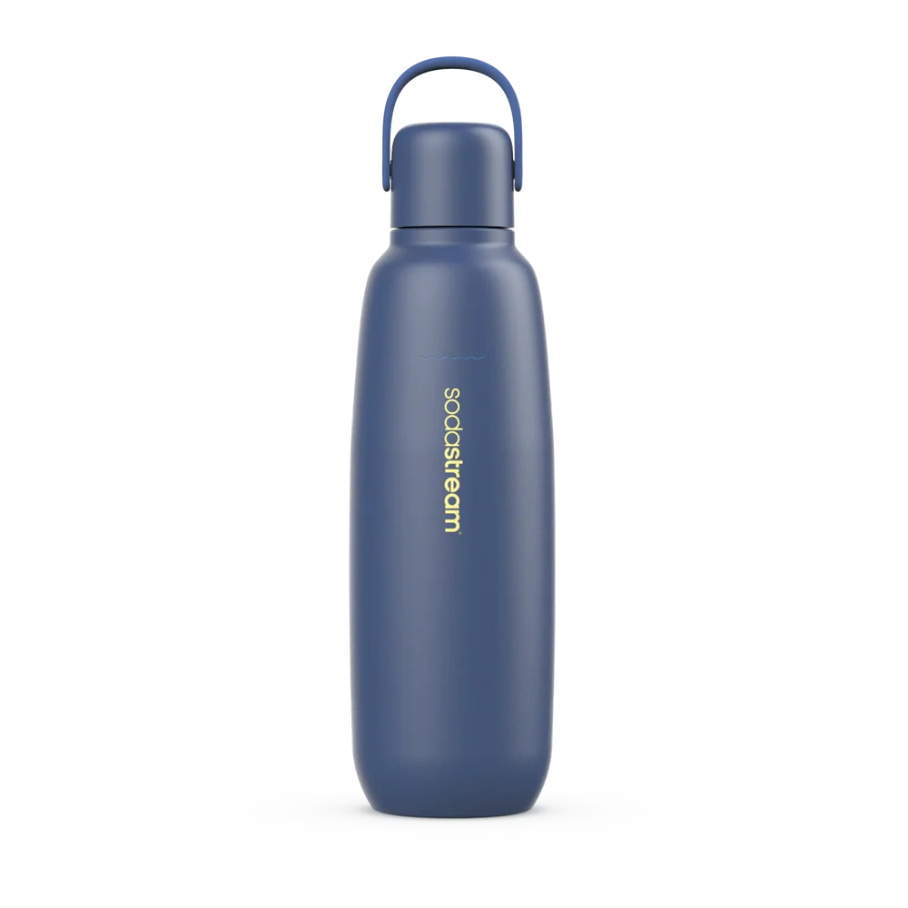 SodaStream 0.9L Fizz & Go Stainless Steel Insulated Carbonating Bottle- Convenient/ Portable With Carry Handle Storm