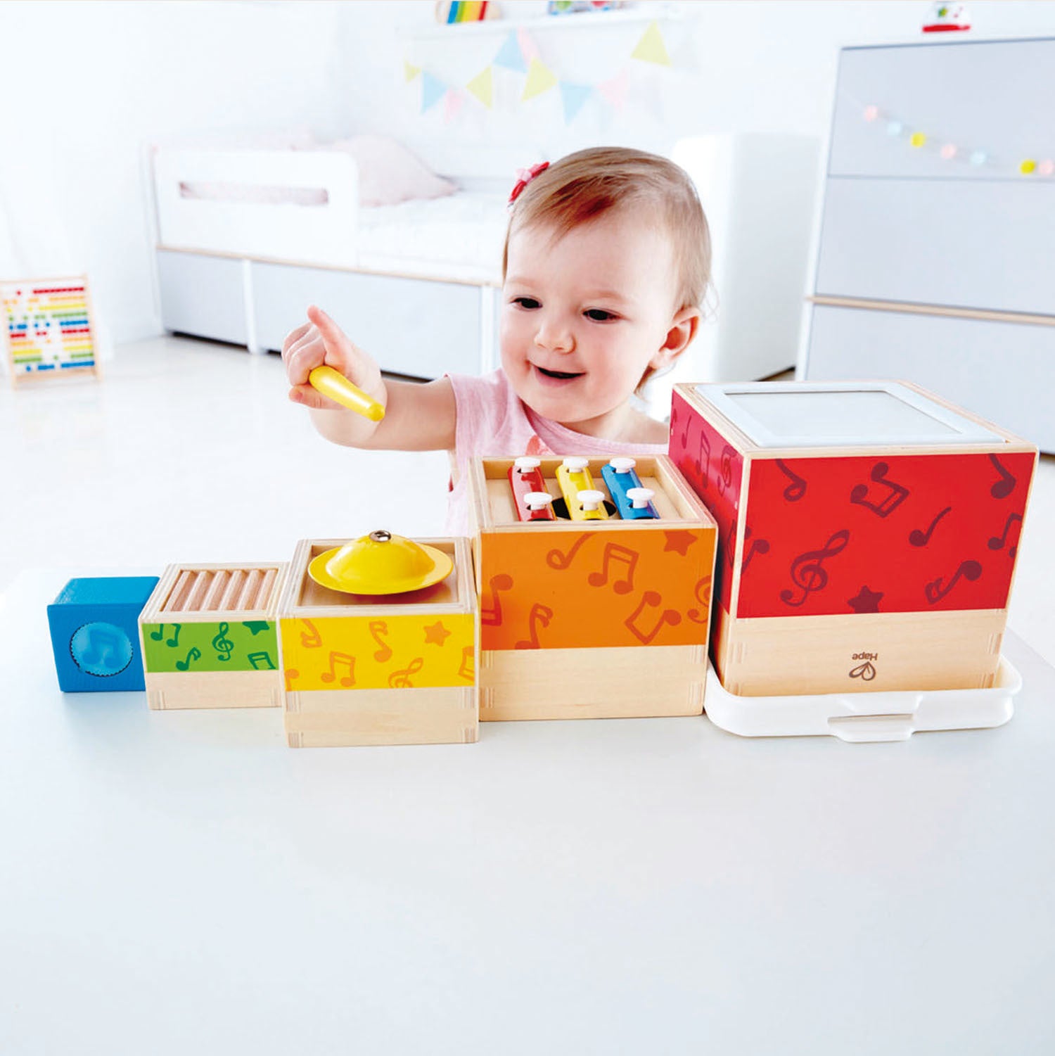 Hape Kids Stacking Music Set Musical Pretend Toy Play- Wonderful Music Play/ Music Play Entertainment HE0336