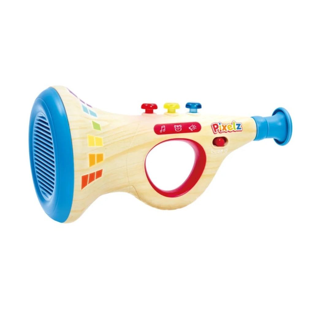Hape Kids Super Musical Pixel Trumpet Toy Pretend Play– Light Up Interactive Musical/ Hand - Eye Coordination Fun Entertainment HE1228